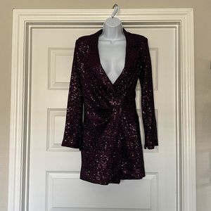 Zara Sequin Blazer Dress in Purple!